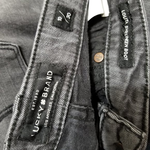 Lucky Brand jeans 10/30 Lolita Shrunken Boot bootcut denim split cuff frayed hem - Picture 14 of 16